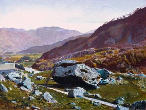 Bowder Stone, Borrowdale, Atkinson Grimshaw